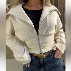 MPG Dreamweave Light Beige Zip-Up Jacket